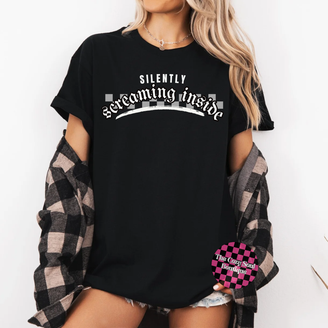 Silently Screaming Inside Black Shirt