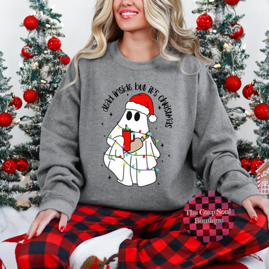Dead Inside But It's Christmas Ghost Sweater