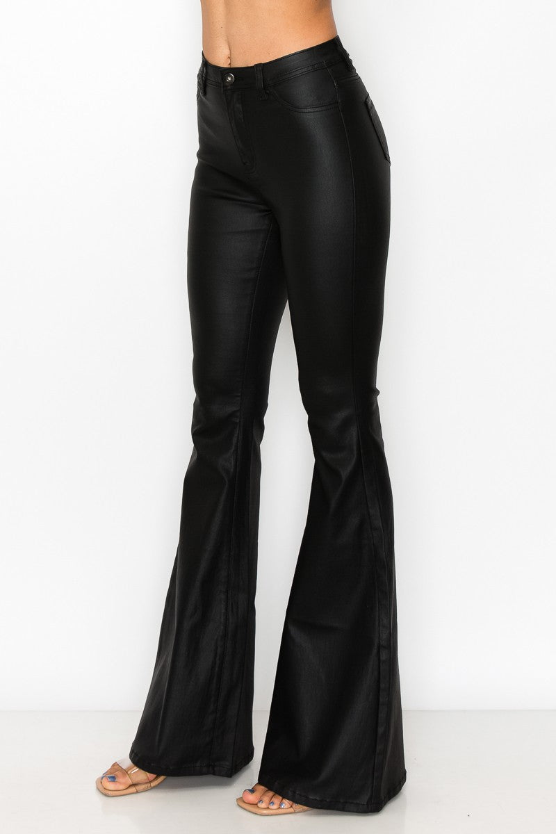 Black Leather Flares