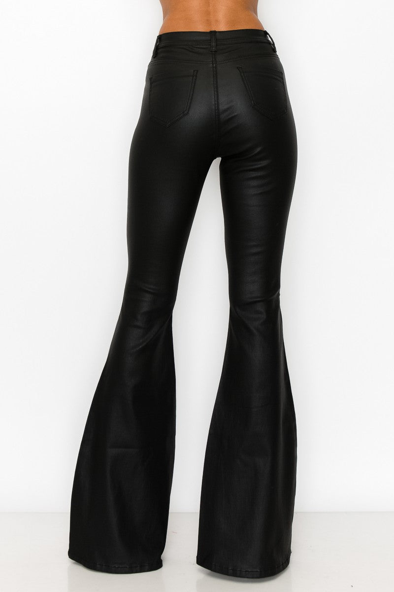 Black Leather Flares