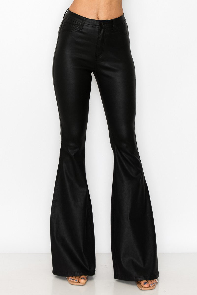 Black Leather Flares