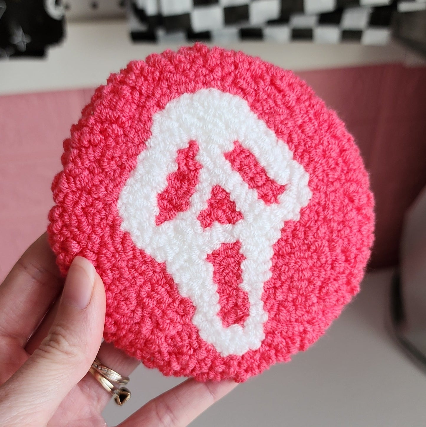 Pink Scream Mug Rug Coaster