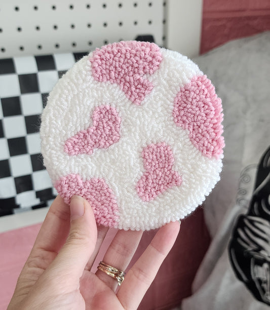 Pink Cow Print Mug Rug Coaster