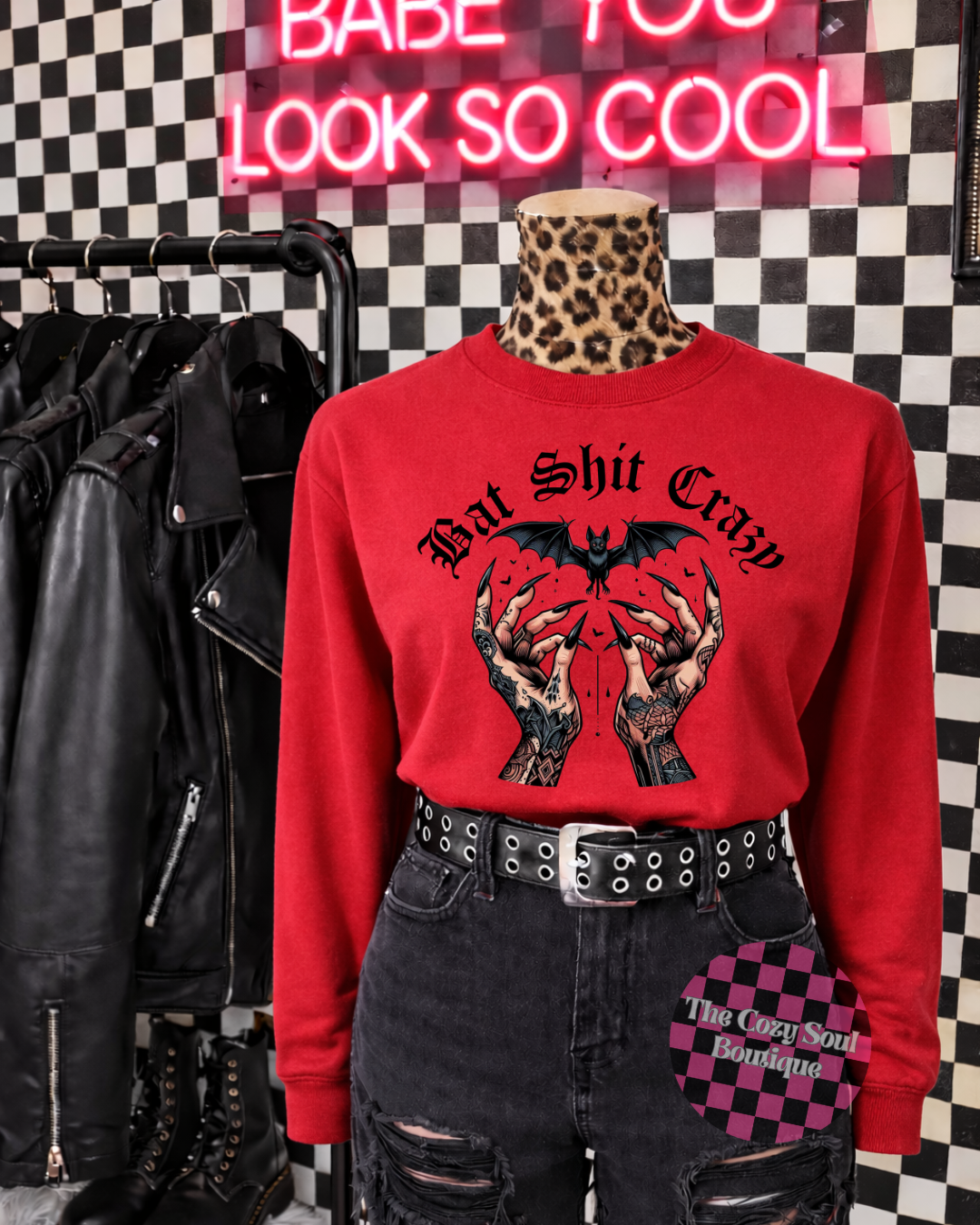 Bat Shit Crazy Red Sweatshirt
