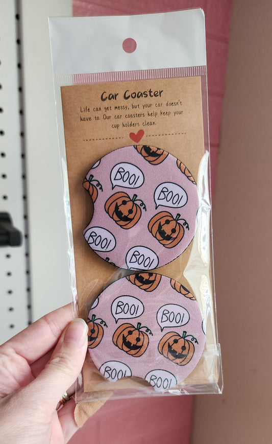 Boo Pumpkins Car Coasters