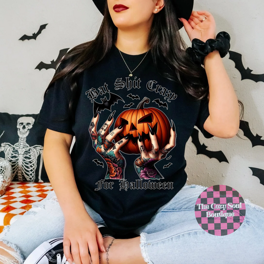 Bat Shit Crazy For Halloween Black Shirt