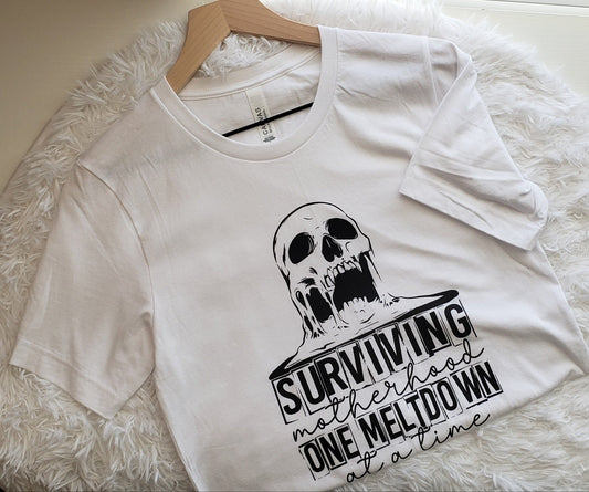 Motherhood One Meltdown At A Time Tee