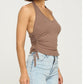 Mocha Ribbed Halter Top