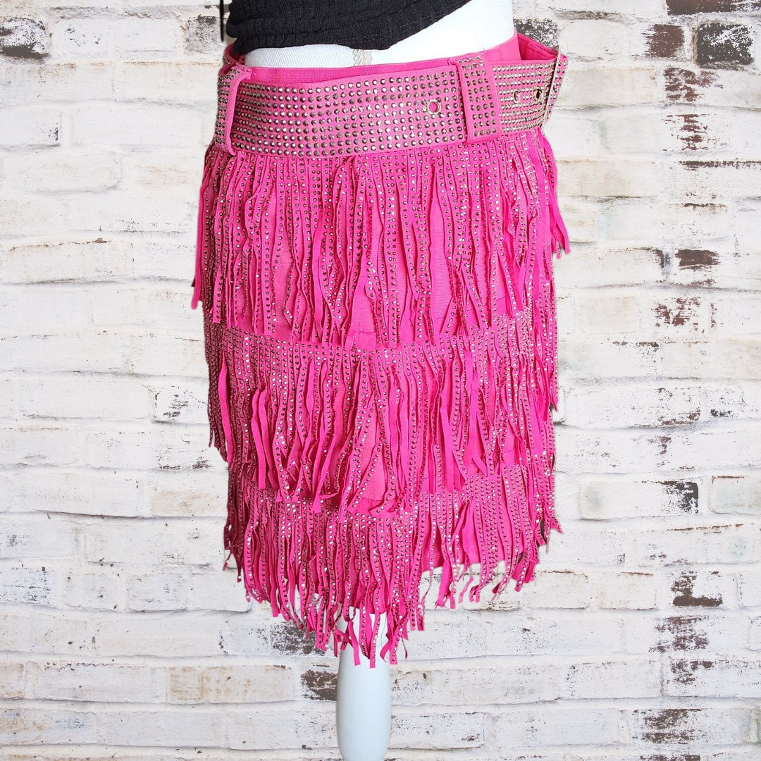 Fuchsia Studded Skirt