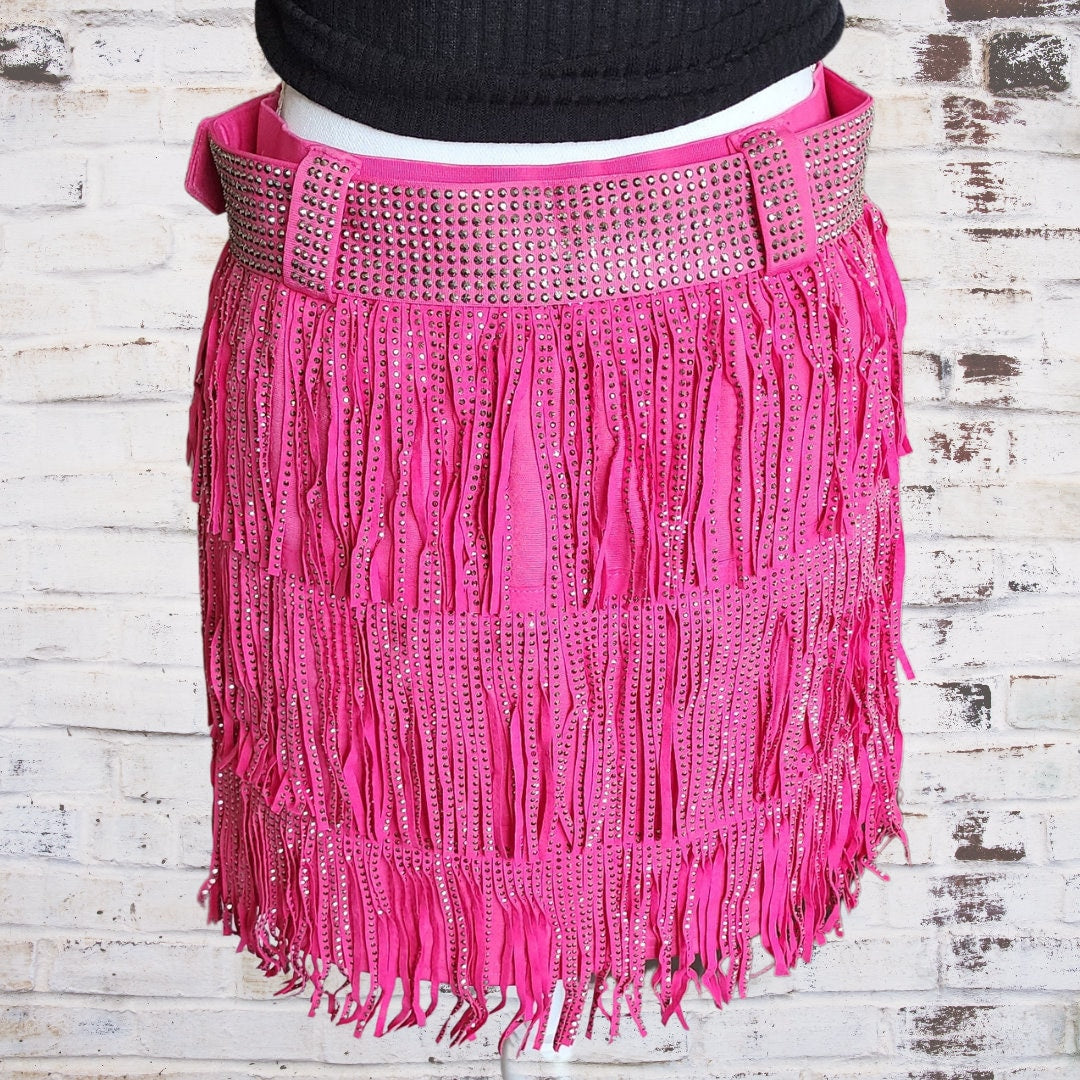 Fuchsia Studded Skirt